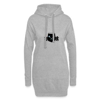 armoiries de fléchettes - Sweat-shirt à capuche long Femme - gris chiné - Devant