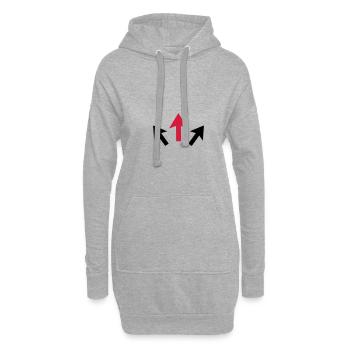 pfeile 01 - Hoodie-Kleid - Grau meliert - Vorne
