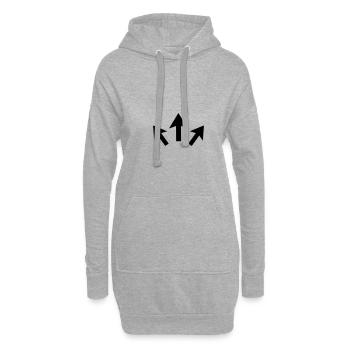 flèches 03 - Sweat-shirt à capuche long Femme - gris chiné - Devant