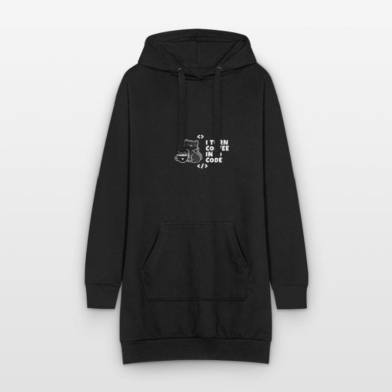 I turn coffee into code Programmierer Entwickler Hoodie-Kleid