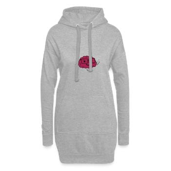 cerveau intelligent - Sweat-shirt à capuche long Femme - gris chiné - Devant