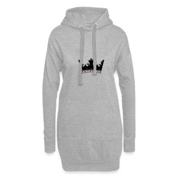 couronne - Sweat-shirt à capuche long Femme - gris chiné - Devant