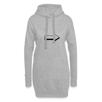 flèche - Sweat-shirt à capuche long Femme - gris chiné - Devant