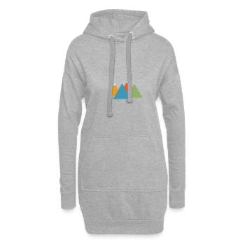 Bergpanorama, Bergwelten, Schneeberge - Hoodie-Kleid - Grau meliert - Vorne