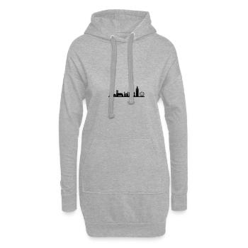 london skyline - Hoodie-Kleid - Grau meliert - Vorne