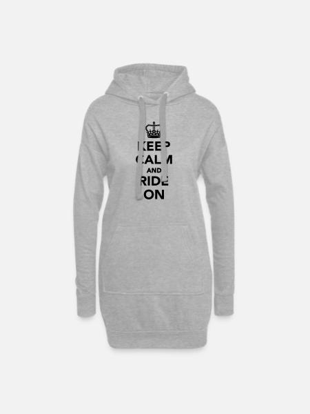 Keep calm and ride on - Sweat-shirt à capuche long Femme - gris chiné