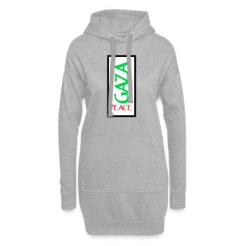Israël Paix - Sweat-shirt à capuche long Femme - gris chiné - Devant