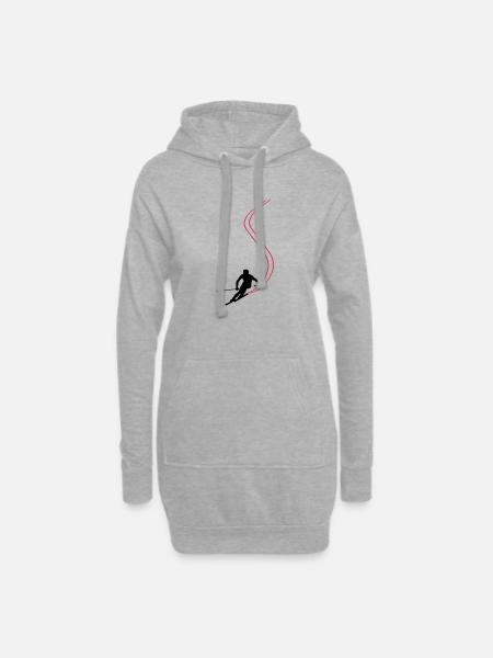 Ski ! - Sweat-shirt à capuche long Femme - gris chiné