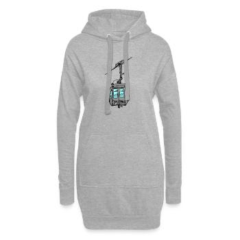 0851 loose gondola - Hoodie Dress - heather grey - Front