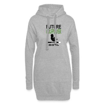 futur joueur de golf 80% cadeau bébé né - Sweat-shirt à capuche long Femme - gris chiné - Devant