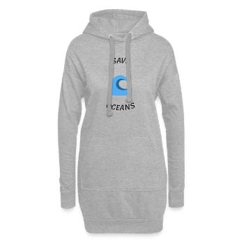 Ozean retten - Hoodie-Kleid - Grau meliert - Vorne