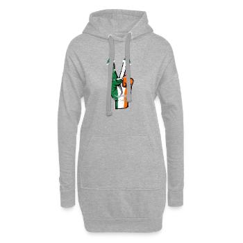 Irland Flagge Weihnachten Peace Symbol used - Hoodie-Kleid - Grau meliert - Vorne