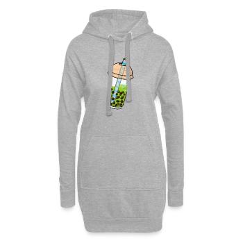 Bubble Tea Kawaii - Hoodie-Kleid - Grau meliert - Vorne