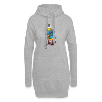 Pinguin Eishockey Eishockeyschläger - Hoodie-Kleid - Grau meliert - Vorne
