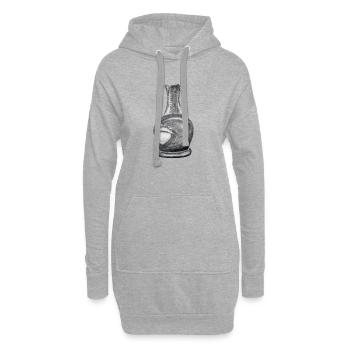 Vieux Shuh avec trou - Sweat-shirt à capuche long Femme - gris chiné - Devant