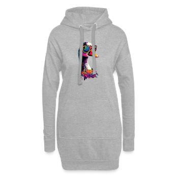 Gans Süße Gänseküken Gans Küken Ente Kleine Gänse - Hoodie-Kleid - Grau meliert - Vorne