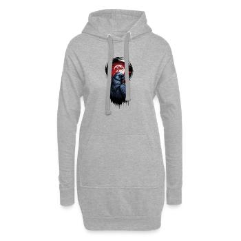  Rabe Vor Blutrotem Vollmond Mystische Nachtkrähe - Hoodie-Kleid - Grau meliert - Vorne