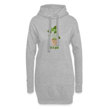 let it grow – Tellerpflanze - Hoodie-Kleid - Grau meliert - Vorne