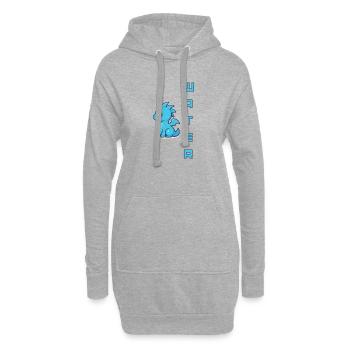 Wasser-Schnuller Blau - Hoodie-Kleid - Grau meliert - Vorne