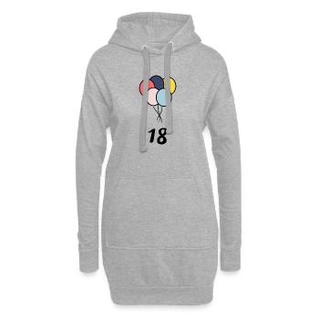 18. 18 ANS. 18e ANNIVERSAIRE. ANNIVERSAIRE 18 ANS. - Sweat-shirt à capuche long Femme - gris chiné - Devant