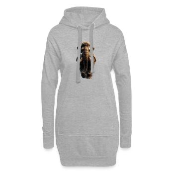 Mammut Wollhaarmammut Eiszeit Mammuts Süßes Mammut - Hoodie-Kleid - Grau meliert - Vorne