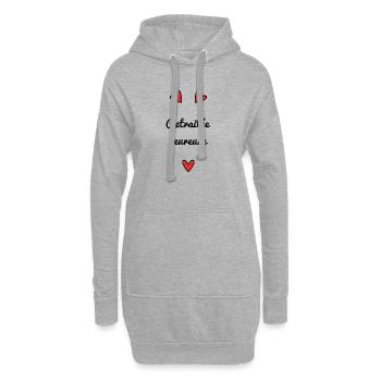 RETRAITEE. RETRAITE. BONNE RETRAITE - Sweat-shirt à capuche long Femme - gris chiné - Devant