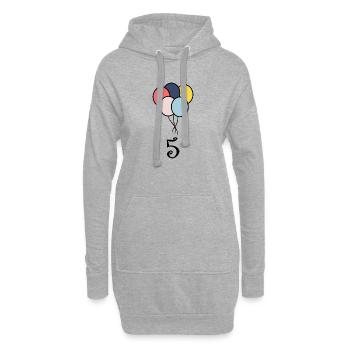 5. ANNIVERSAIRE. 5 ANS. 5e ANNIVERSAIRE - Sweat-shirt à capuche long Femme - gris chiné - Devant