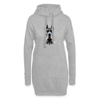 Dogue Allemand Hatz Mâle Saupacker Dogue Allemand - Sweat-shirt à capuche long Femme - gris chiné - Devant