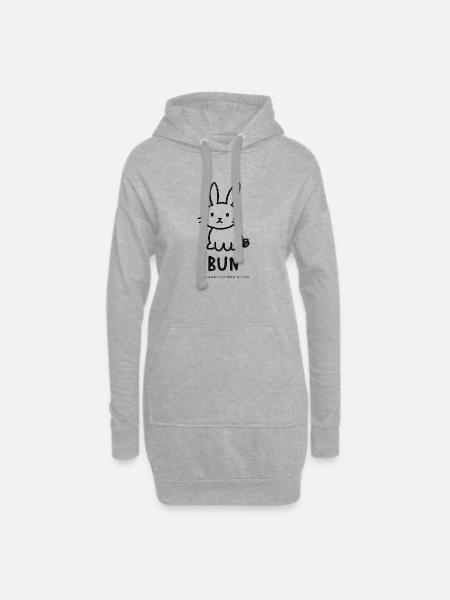 Naïve Graphic Bun – Front Print - Hoodie Dress - heather grey