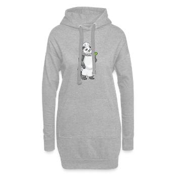 Panda Koch Pfannenwender Kochen - Hoodie-Kleid - Grau meliert - Vorne