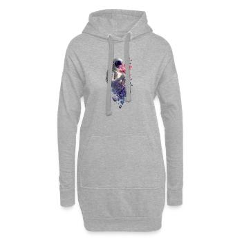 Cosmic Astronaut and Orchid - Hoodie Dress - heather grey - Front