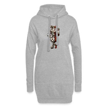 Caricature arlequin dans le style cirque - Sweat-shirt à capuche long Femme - gris chiné - Devant