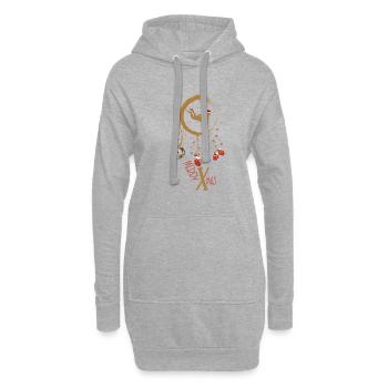 Bodyboard Weihnachten Weihnachtstraumfänger - Hoodie-Kleid - Grau meliert - Vorne