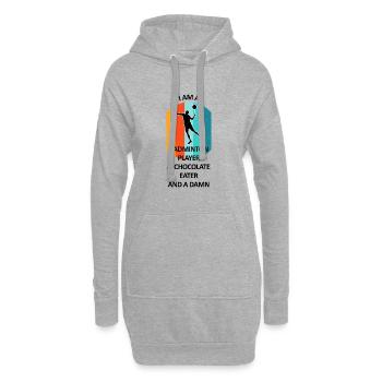 Badminton Badminton Badminton Player Chocolat - Sweat-shirt à capuche long Femme - gris chiné - Devant