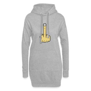 mittelfinger lang 02 - Hoodie-Kleid - Grau meliert - Vorne
