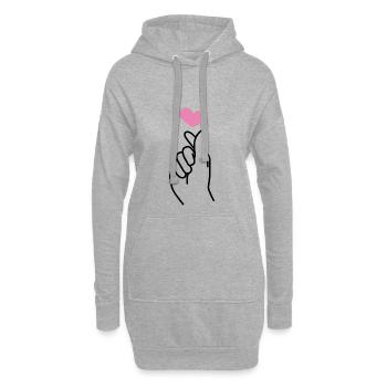 K Pop Finger Korean Pop K-Pop Snap Musik Geschenk - Hoodie-Kleid - Grau meliert - Vorne