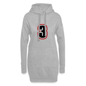 3 Zahl College - Hoodie-Kleid - Grau meliert - Vorne