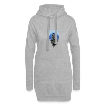 Grand méchant loup - Sweat-shirt à capuche long Femme - gris chiné - Devant