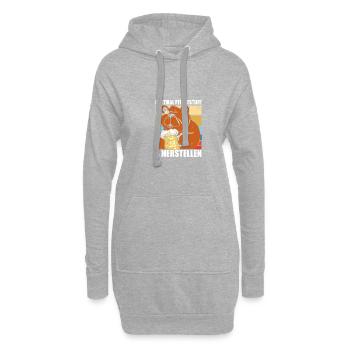 Biertrinker Bier Erstmal Pflegestufe 4 herstellen - Hoodie-Kleid - Grau meliert - Vorne