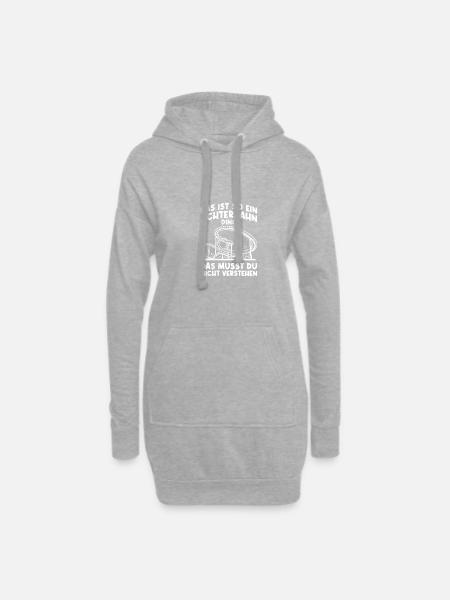 Freizeitpark Rollercoaster Achterbahn Freak - Hoodie-Kleid - Grau meliert