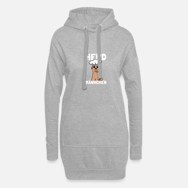 Herdmännchen Erdmännchen Koch Backen Bäcker - Hoodie-Kleid - Grau meliert