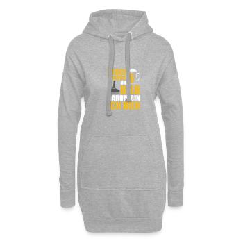 Eisstockschießen Stockschießen und Bier - Hoodie-Kleid - Grau meliert - Vorne