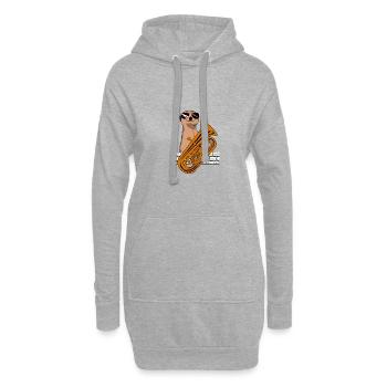 Erdmännchen Tuba Blasmusik Tubist Tubaspieler - Hoodie-Kleid - Grau meliert - Vorne