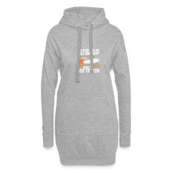 Bier trinken Holz machen Holzfäller Waldarbeiter - Hoodie-Kleid - Grau meliert - Vorne