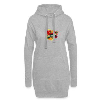 80's Mottoparty 80er Jahre Outfit Kassette - Hoodie-Kleid - Grau meliert - Vorne