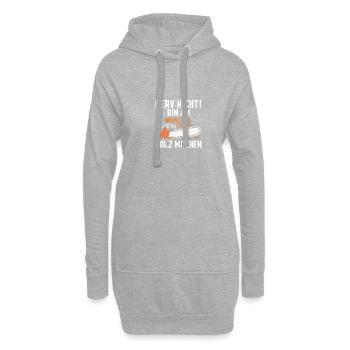 Nerv nicht! Holz machen Holzfäller Waldarbeiter - Hoodie-Kleid - Grau meliert - Vorne