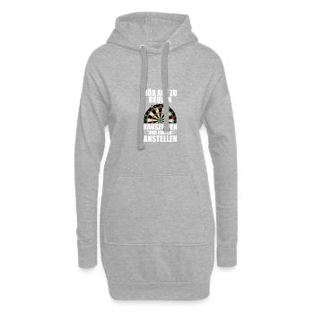 Hinten anstellen Dartspieler Darts Dart - Hoodie-Kleid - Grau meliert - Vorne