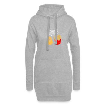 Alter bist du das?! Fritten Pommes French fries - Hoodie-Kleid - Grau meliert - Vorne