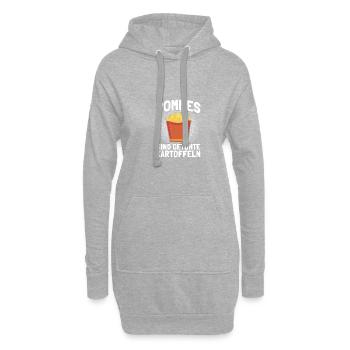 Getunte Kartoffeln Fritten Pommes French fries - Hoodie-Kleid - Grau meliert - Vorne