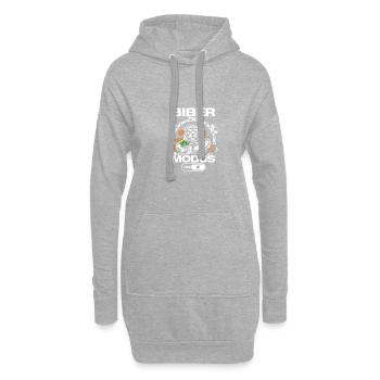 Biber Modus Holz machen Waldarbeiter Forstwirt - Hoodie-Kleid - Grau meliert - Vorne